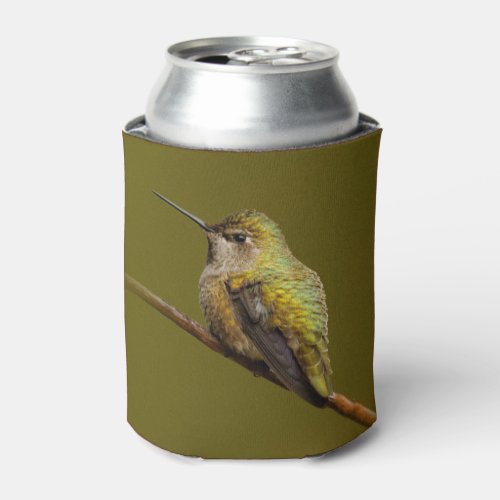 Annas Hummingbird Sits on the Scarlet Trumpetvine Can Cooler