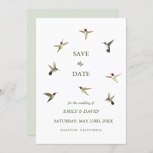 Annas Hummingbird Wedding Save the Date Invitation