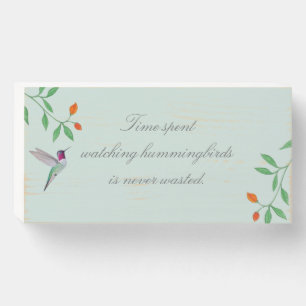 Anna's Hummingbird Wooden Box Sign