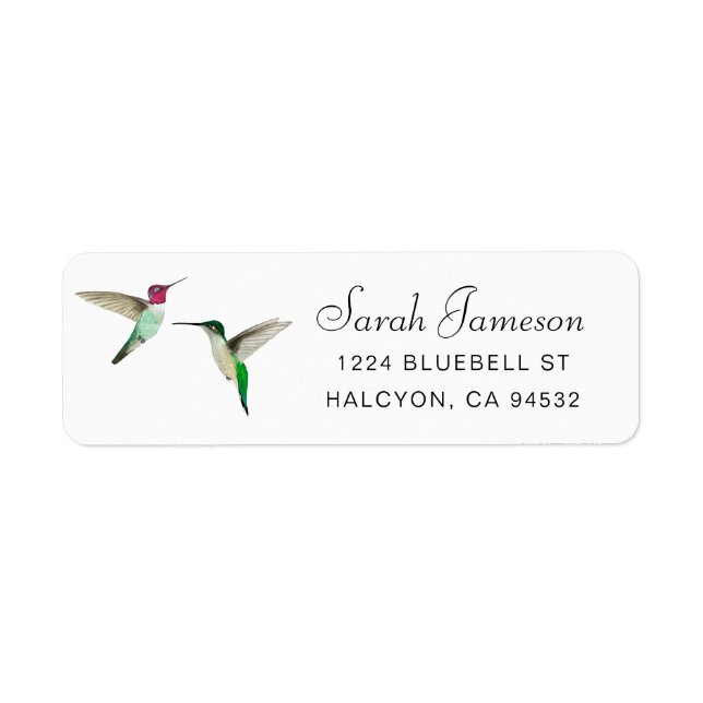Anna's Hummingbirds Address Label (Front)
