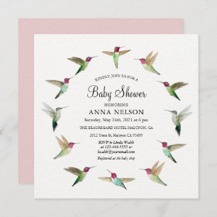 Anna's Hummingbirds Baby Shower Invitation