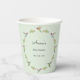 Anna's Hummingbirds baby Shower Paper Cups