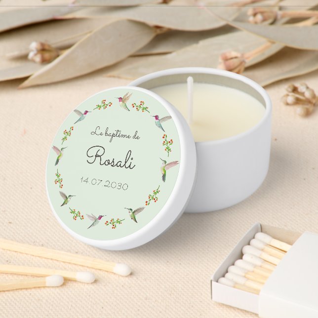 Anna's Hummingbirds Baptism Mini Candle Favors (Insitu)