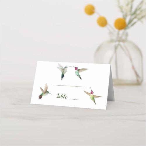 Annas Hummingbirds Wedding Place Card