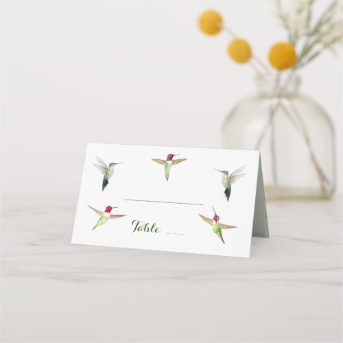 Annas Hummingbirds Wedding Place Card