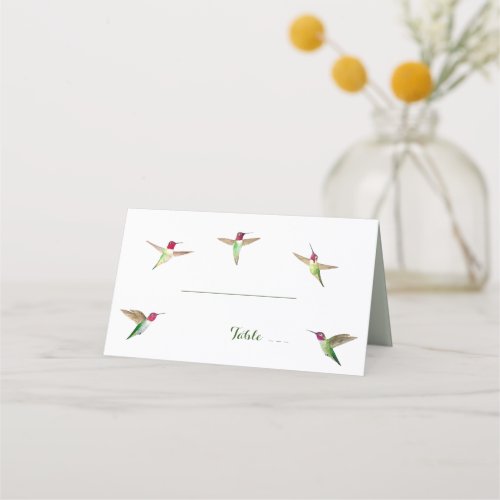 Annas Hummingbirds Wedding Place Card