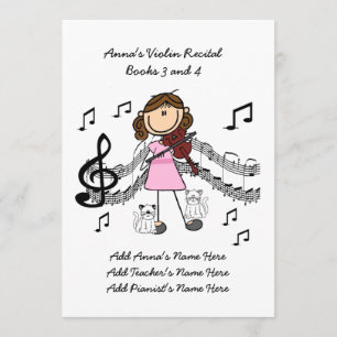 Anna's Violin Recital Invitation Card