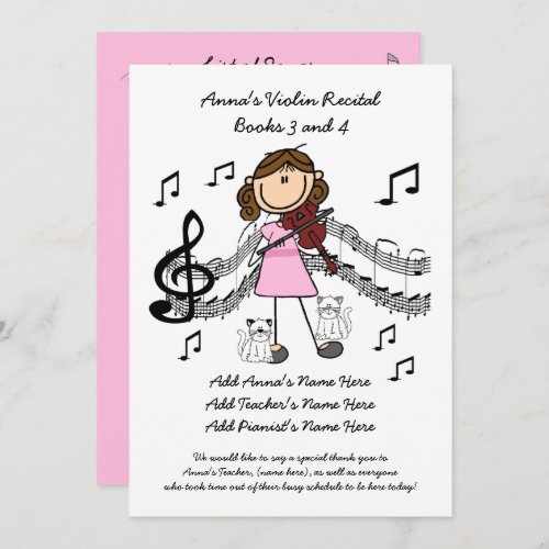 Annas Violin Recital Invitation Card Revised