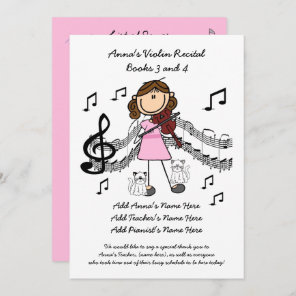 Anna's Violin Recital Invitation Card Revised
