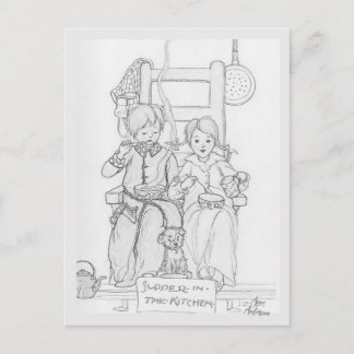 Anne Anderson Children's Supper Color Me Postcard