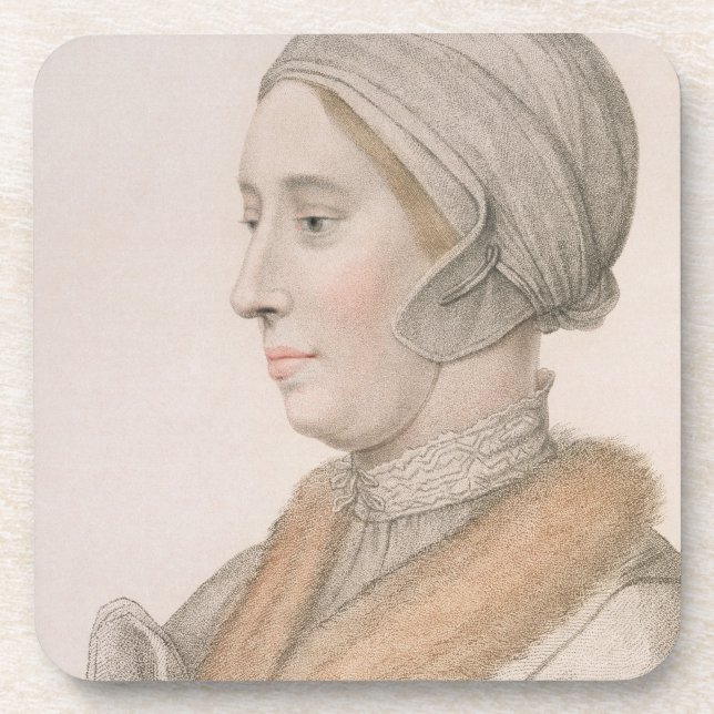 Anne Boleyn (1507-36) engraved by Francesco Bartol Beverage Coaster (Front)