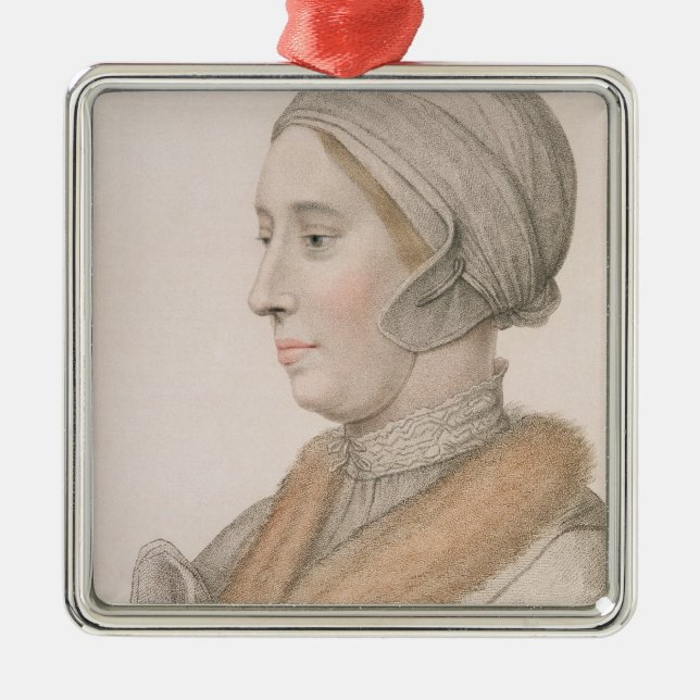 Anne Boleyn (1507-36) engraved by Francesco Bartol Metal Ornament (Front)