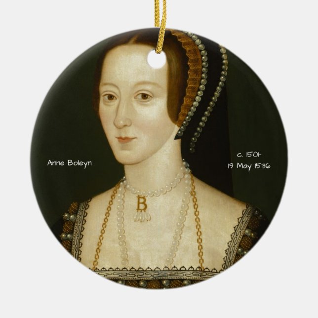 Anne Boleyn Ceramic Ornament (Front)
