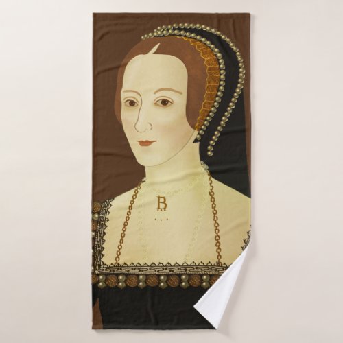Anne Boleyn _ historical illustration Bath Towel