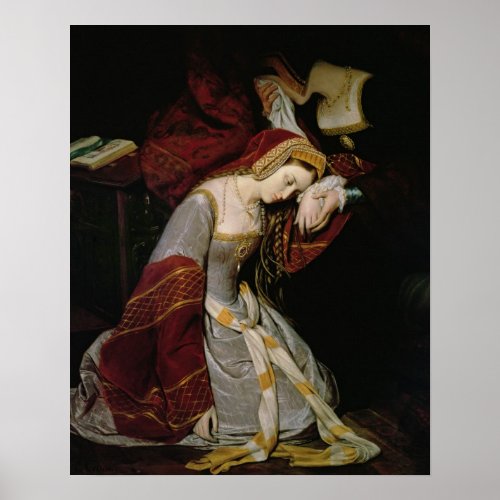 Anne Boleyn  in the Tower detail 1835 Poster