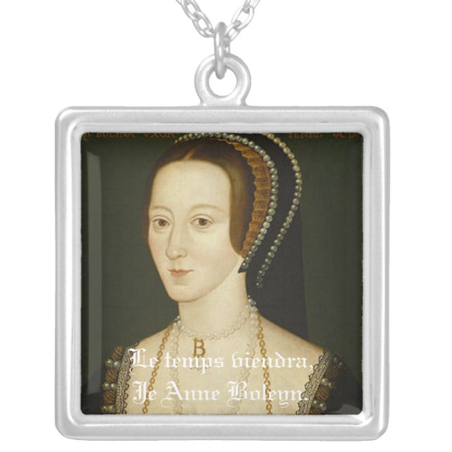 Anne Boleyn: Le Temps Viendra Silver Plated Necklace (Front)