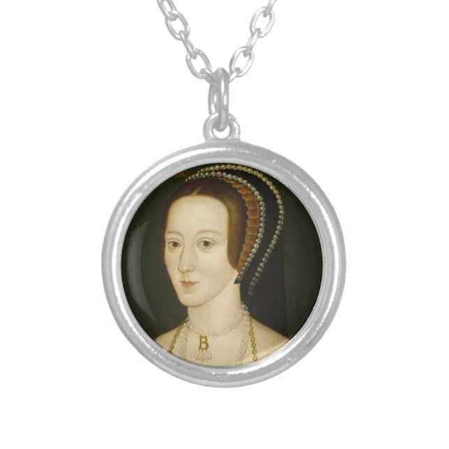 Anne Boleyn locket Silver Plated Necklace (Front)
