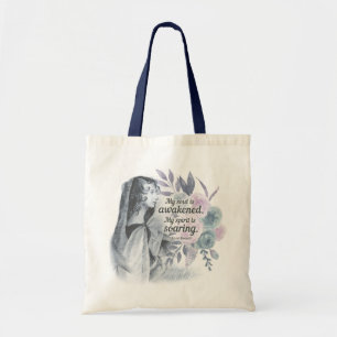 Anne Bronte Quote My Soul Is Awakened Floral Tote Bag