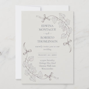 Anne Elliot Quiet Romance Wedding - Bows Ivy Invitation