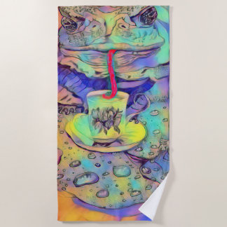 Anne Marie Toad 🐸 And Tea 🫖 Beach Towel