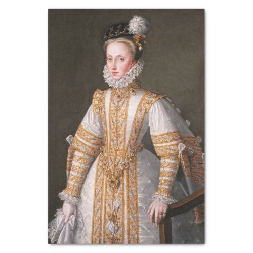 Anne of Austria Queen of Spain by Alonso Sanchez  Tissue Paper
