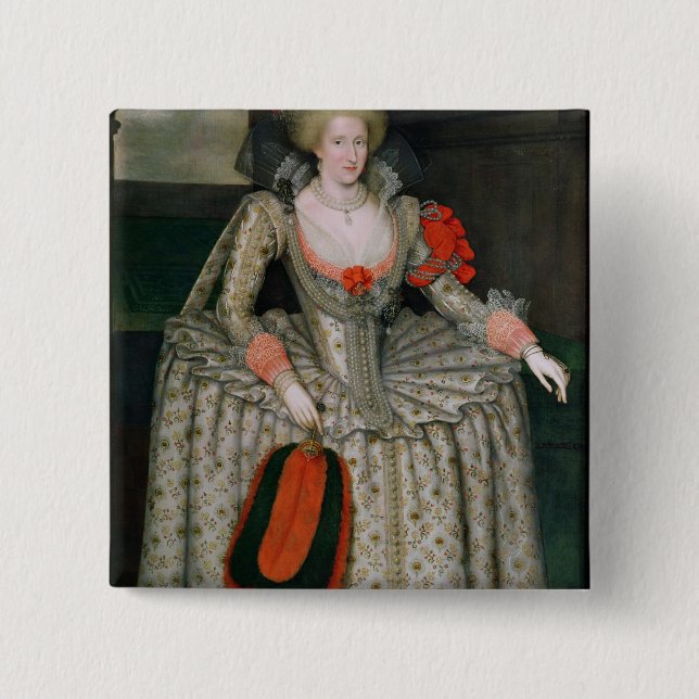 Anne of Denmark, c.1605-10 Pinback Button (Front)
