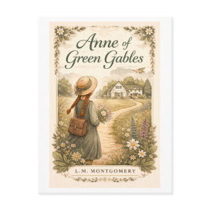 Anne of Green Gables Book Cover Postcard