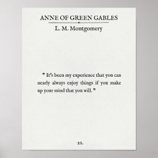 L M Montgomery Book Page Inspirational Wall Art, Anne of Green Gables –  BookQuoteDecor