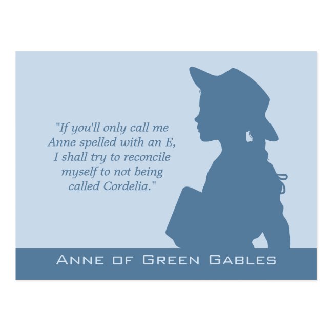 Anne of Green Gables CC0949 Montgomery quotes Postcard