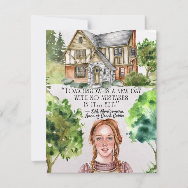 Anne of Green Gables Custom Name Flat Note Card (Front)