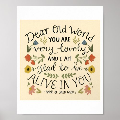 Anne of Green Gables Dear Old World Poster