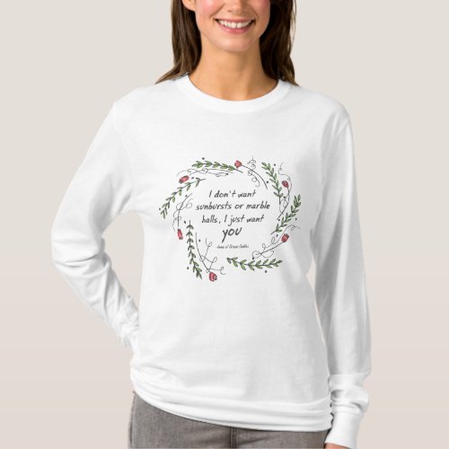 Anne of Green Gables Just You Ladies Floral LS T_Shirt