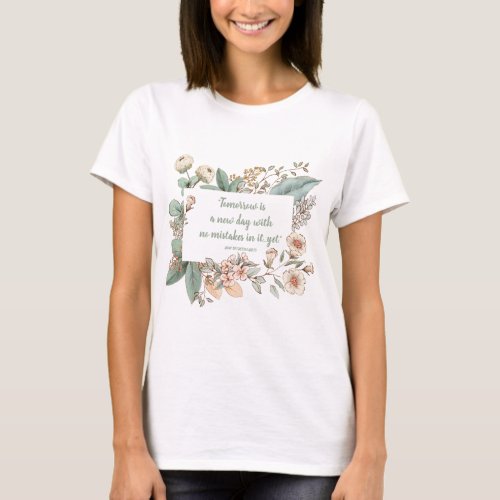 Anne of Green Gables New Day Quote  Womens shirt
