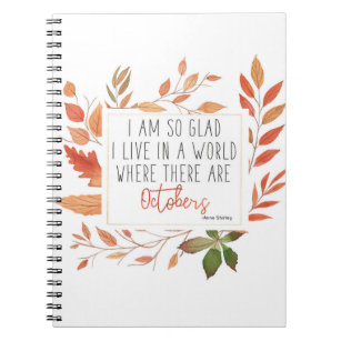Anne of Green Gables October Quote Fall notebook