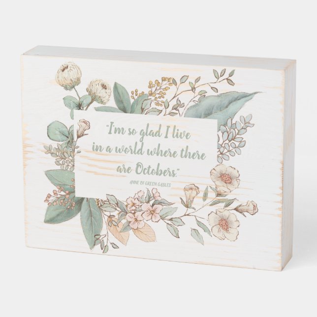 Anne of Green Gables October Quote | Wood Sign (Angled Horizontal)