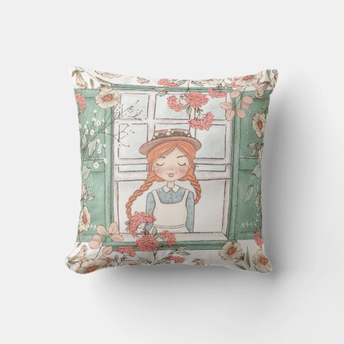 Anne of Green Gables Quote Floral Pillow