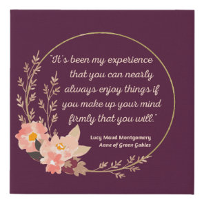 Anne Of Green Gables Quote I - Cute Style Faux Canvas Print