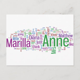 Anne of Green Gables Word Cloud Postcard