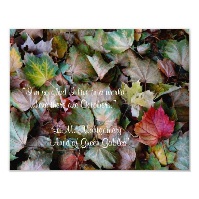 Anne Shirley October Quote Photo Print (Front)