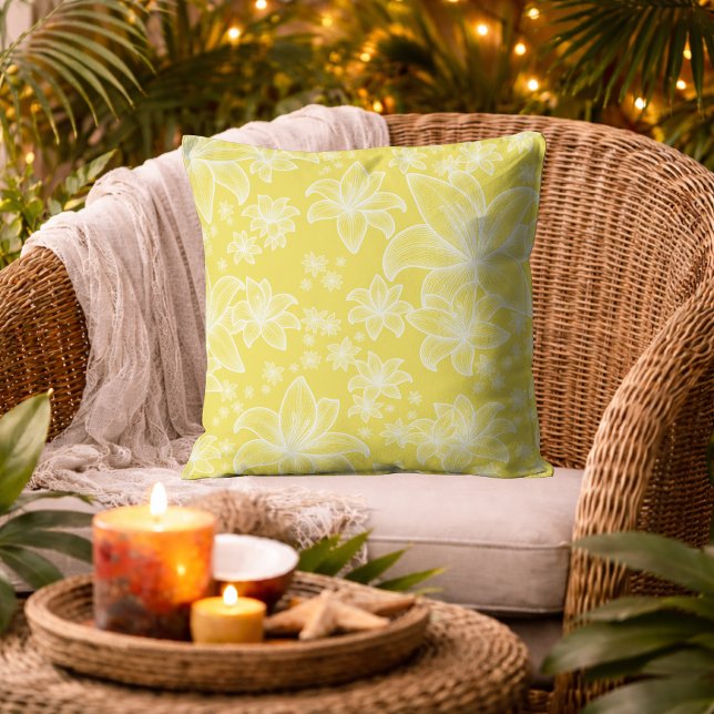 Anne 💛 Soft Yellow Floral Throw Pillow (Creator Uploaded)