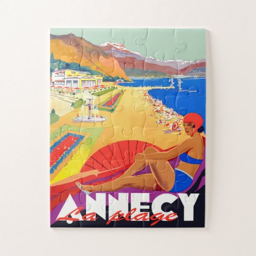 Annecy Beach Girl Jigsaw Puzzle