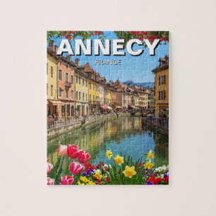 Annecy France Flowers Travel Jigsaw Puzzle