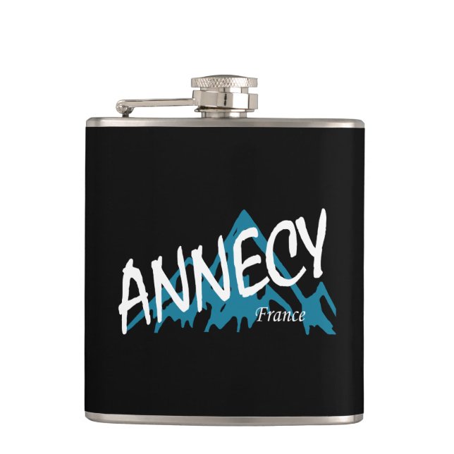 Annecy France Mountains Flask (Front)