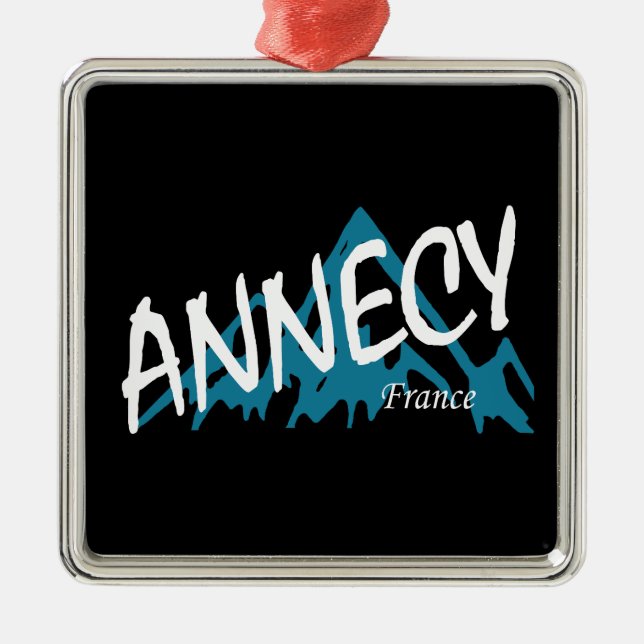 Annecy France Mountains Metal Ornament (Front)