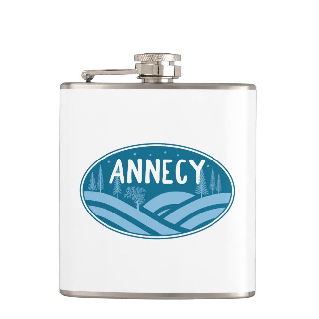 Annecy France Outdoors Flask (Front)