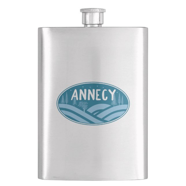 Annecy France Outdoors Flask (Front)