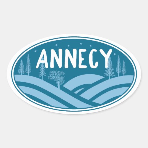 Annecy France Outdoors Oval Sticker