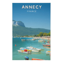 Annecy, France, Poster retro-chic style