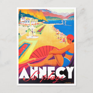 Annecy France vintage travel Postcard
