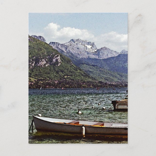 Annecy Lake with Mountains in the Background Postcard (Front)